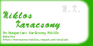 miklos karacsony business card